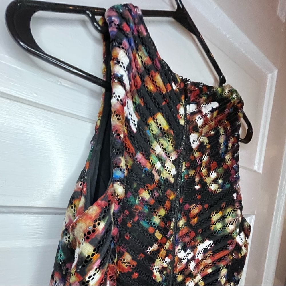 Massimo Colorful Chevron Skater Dress w/ Exposed Zipper - Picture 12 of 14